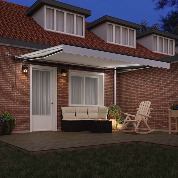 vidaXL Luifeldoek met Wit 400 &times; 350 cm Polyester