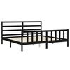 vidaXL Bedframe met hoofdbord massief hout zwart 200x200 cm