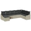 vidaXL Tuin Sofa Set met kussen 8 pcs Lichtgrijs poly rattan