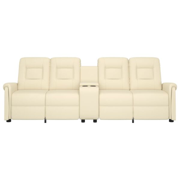 vidaXL Massagestoel 4-zits verstelbaar met bekerhouder crèmekleurig