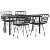 vidaXL 5-delige Tuinset poly rattan zwart