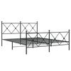vidaXL Bedframe met hoofd- en voeteneinde metaal zwart 150x200 cm