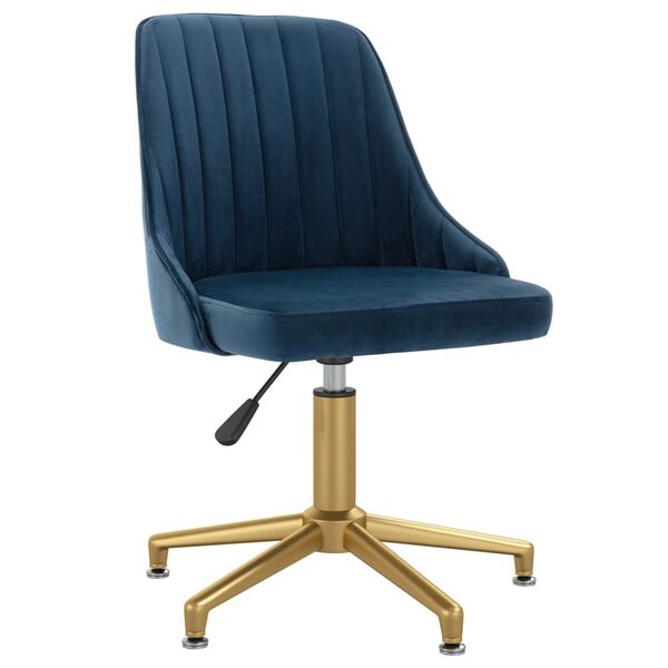 vidaXL Eetkamerstoelen draaibaar 6 st fluweel blauw