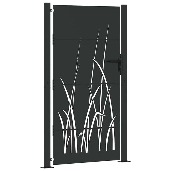 vidaXL Tuinpoort met slot Zwart 85 x 180 cm Poedergecoat staal