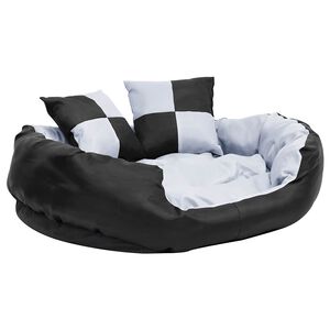 vidaXL Hondenkussen omkeerbaar en wasbaar 85x70x20 cm grijs en zwart