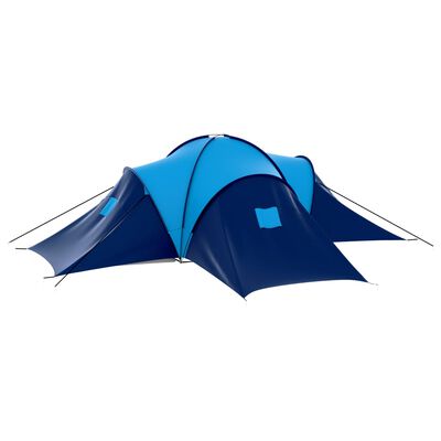 vidaXL Tent 9-persoons stof donkerblauw en blauw