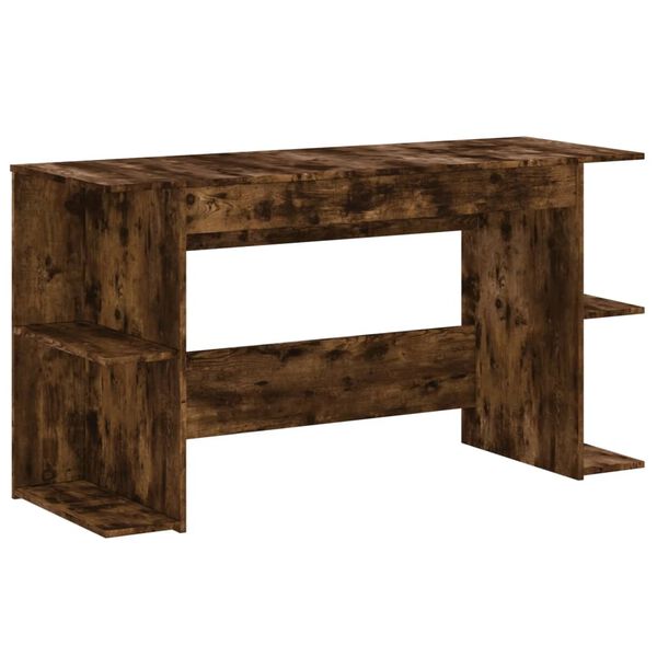 vidaXL Bureau 140x50x75 cm bewerkt hout gerookt eikenkleurig