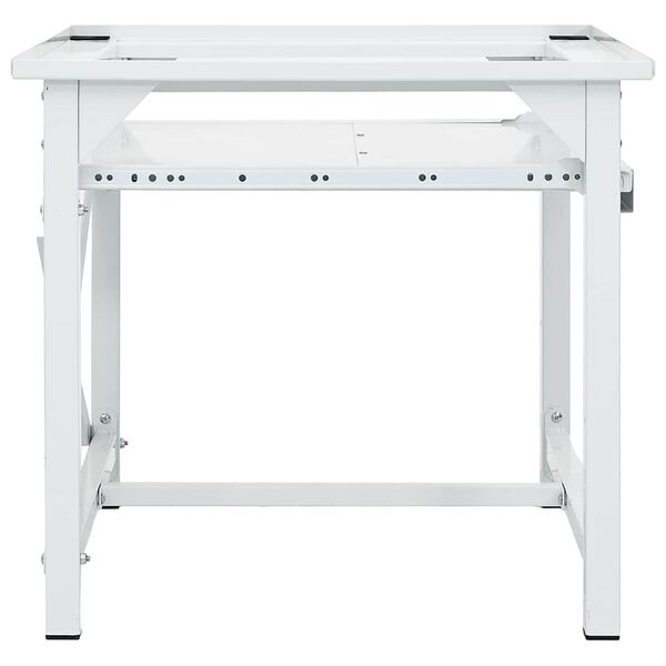 vidaXL Wasmachineverhoger met uittrekbaar schap wit