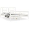 vidaXL Bedframe met hoofdbord massief hout wit 160x200 cm
