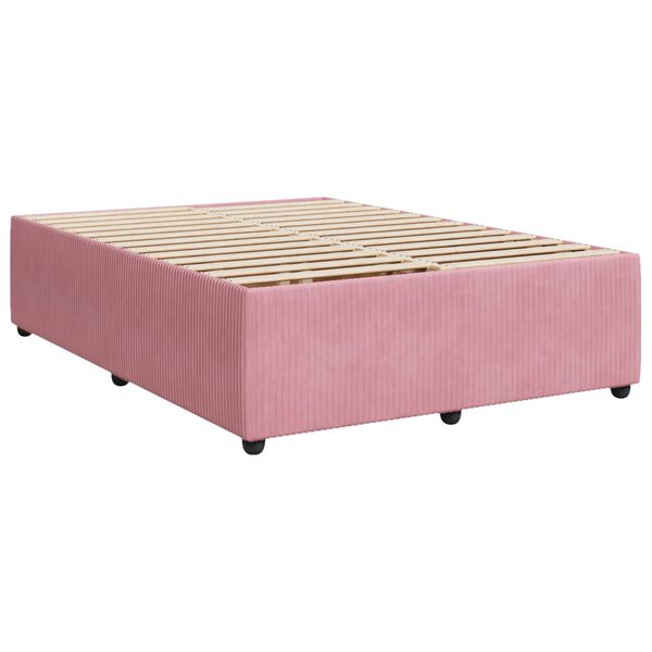 vidaXL Bedframe fluweel roze 160x200 cm