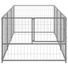 vidaXL Hondenkennel 3 m&sup2; staal zilverkleurig