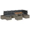 vidaXL Tuin Sofa Set met kussen met opslag 8 pcs Grijs Poly riet