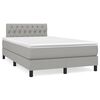 vidaXL Boxspring met matras stof lichtgrijs 120x190 cm