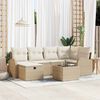 vidaXL Tuin Sofa Set met kussen met opslag 7 pcs Beige Poly riet
