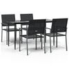 vidaXL 5-delige Tuinset poly rattan en staal