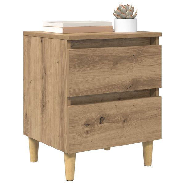 vidaXL Bedkast met lade Artisan Eiken 40 x 35 x 50 cm Bewerkt hout