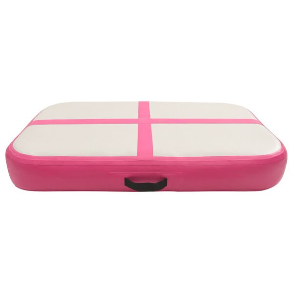 vidaXL Gymnastiekmat met pomp opblaasbaar 60x100x15 cm PVC roze