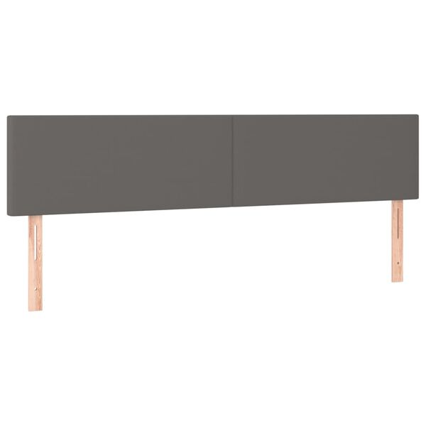 vidaXL Hoofdbord LED 180x5x78/88 cm kunstleer grijs