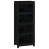vidaXL Boekenkast 50x35x125,5 cm massief grenenhout zwart