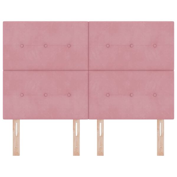vidaXL Hoofdbord Roze 144 cm Fluweel