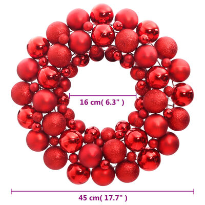 vidaXL Kerstkrans 45 cm polystyreen rood