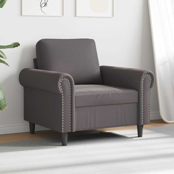 vidaXL Fauteuil 60 cm kunstleer grijs