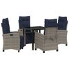 vidaXL Tuin eettafelset 5 st Grijs poly rattan