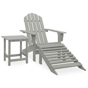 vidaXL Tuinstoel Adirondack voetenbank tafel massief vurenhout grijs
