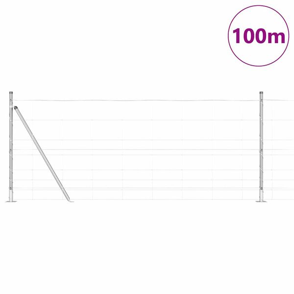 vidaXL Afrasteringspaal Gegalvaniseerd 100 x 1 m Staal