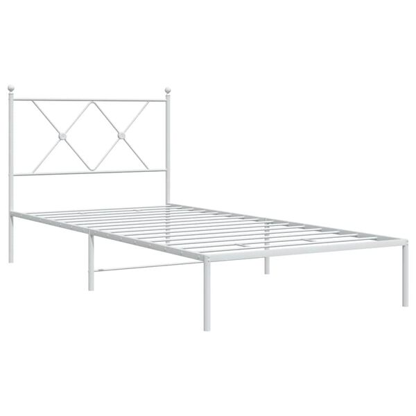 vidaXL Bedframe met hoofdbord metaal wit 90x190 cm