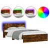 vidaXL Bedframe met hoofdeinde en LED gerookt eikenkleurig 120x190 cm