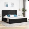vidaXL Opbergbed met LED met matras Zwart 200 x 200 cm Polyester