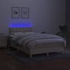 vidaXL Boxspring met matras en LED stof cr&egrave;mekleurig 120x190 cm