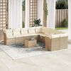 vidaXL 11-delige Tuinset met kussens poly rattan beige