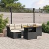 vidaXL 7-delige Loungeset met kussens poly rattan zwart