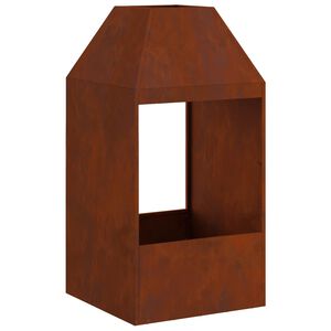 vidaXL Vuurkom Roestkleurig 50 x 50 x 100 cm weervast staal