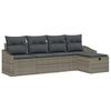 vidaXL Bankstel 6 st poly rattan