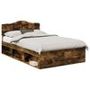 vidaXL Bedframe Gerookt eiken 120 x 190 cm Massief grenenhout