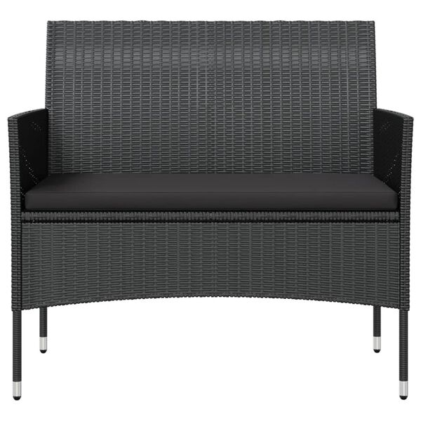 vidaXL 8-delige Loungeset met kussens poly rattan zwart