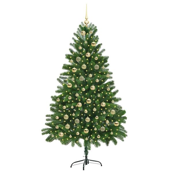 vidaXL Kerstboom met 300 LED met standaard Groen 180 cm PE