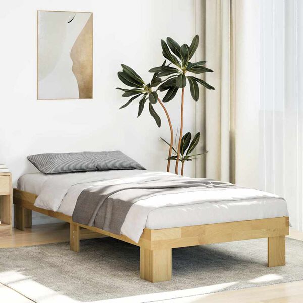 vidaXL Bedframe zonder matras 80x200 cm massief hout eiken