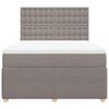 vidaXL Boxspring met matras stof taupe 140x200 cm