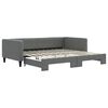 vidaXL Slaapbank met onderschuifbed 100x200 cm stof donkergrijs
