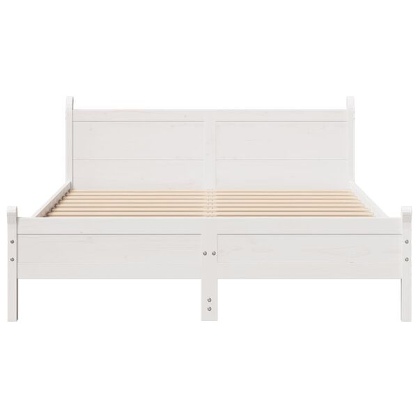 vidaXL Bedframe zonder matras massief grenenhout wit 140x200 cm