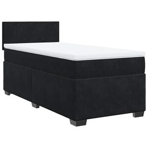 vidaXL Boxspring met matras fluweel zwart 80x200 cm