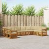 vidaXL Hoekbank Set 10 pcs Natuurlijk en Beige Massief Acaciahout