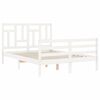 vidaXL Bedframe met hoofdbord massief hout wit 140x190 cm