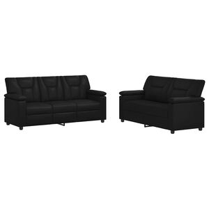 vidaXL Bankstel 2 pcs Zwart Kunstleer