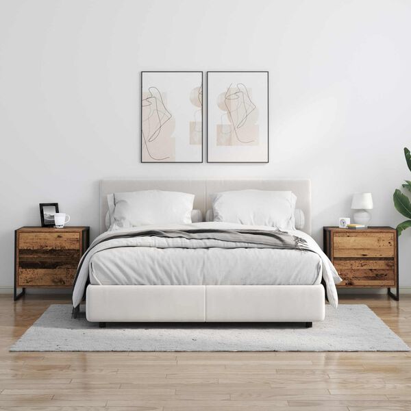 vidaXL Nachtkastje met lade Oud Hout 50 x 39,5 x 50 cm Bewerkt hout