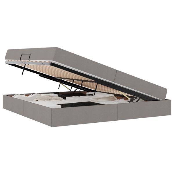 vidaXL Opbergbed met matras met matras Taupe 200 x 200 cm Polyester